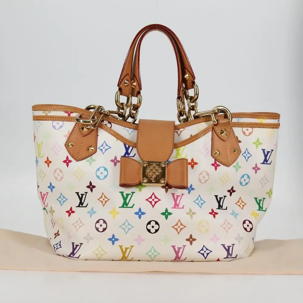 LOUIS VUITTON Monogram Multicolor Annie MM Tote Bag White M40307 - Picture 12 of 16